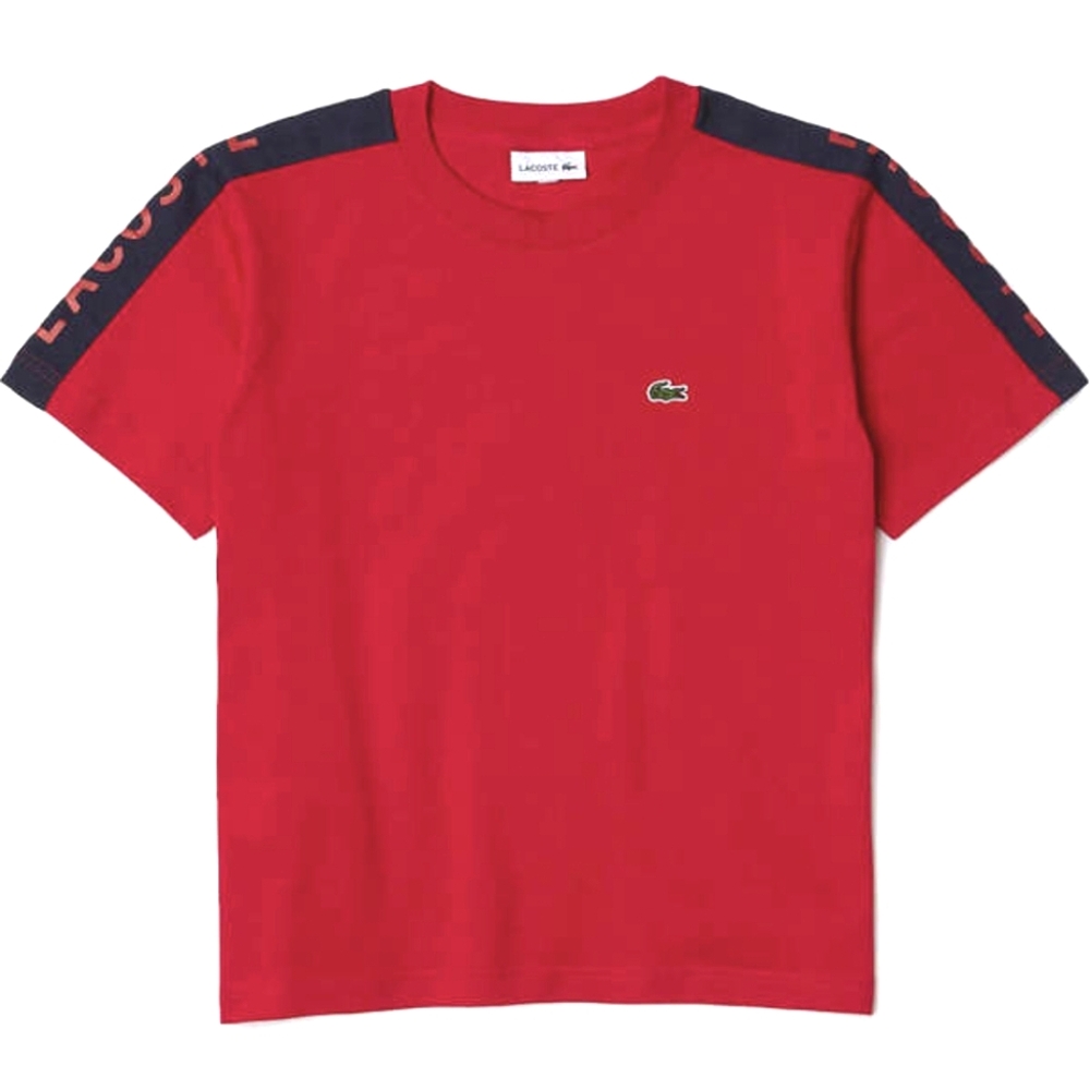 Lacoste logo-trimmed red t-shirt